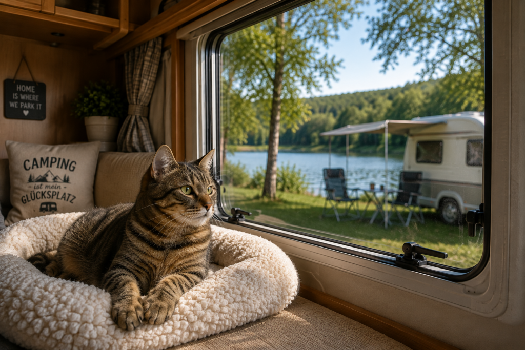 Katze im Wohnwagen